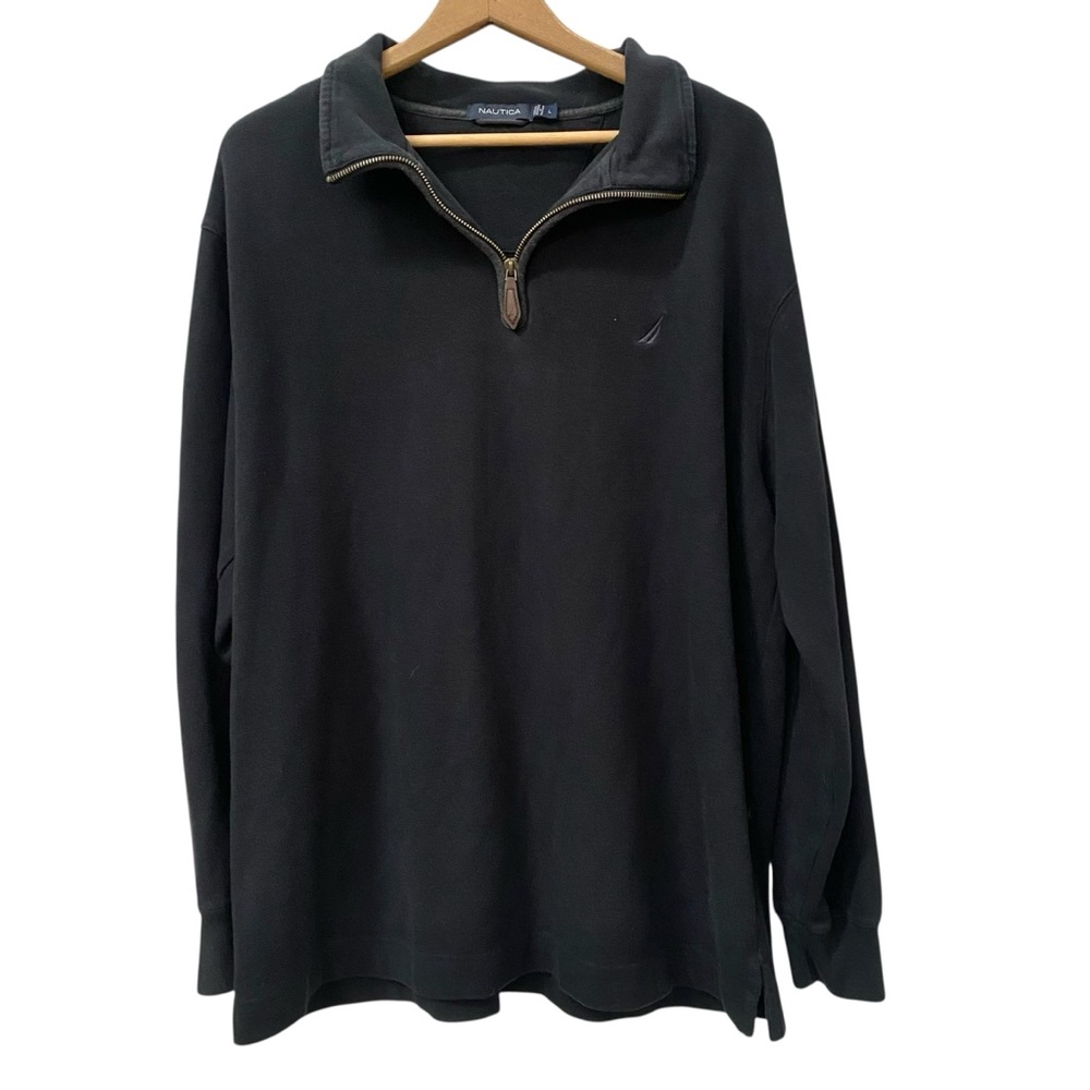 Nautica Men's Black Quarter-Zip Sweater L